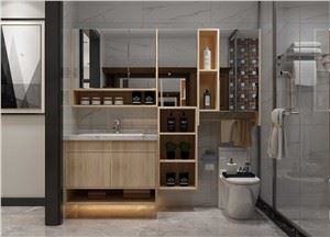 Над шкафа за съхранение на тоалетна